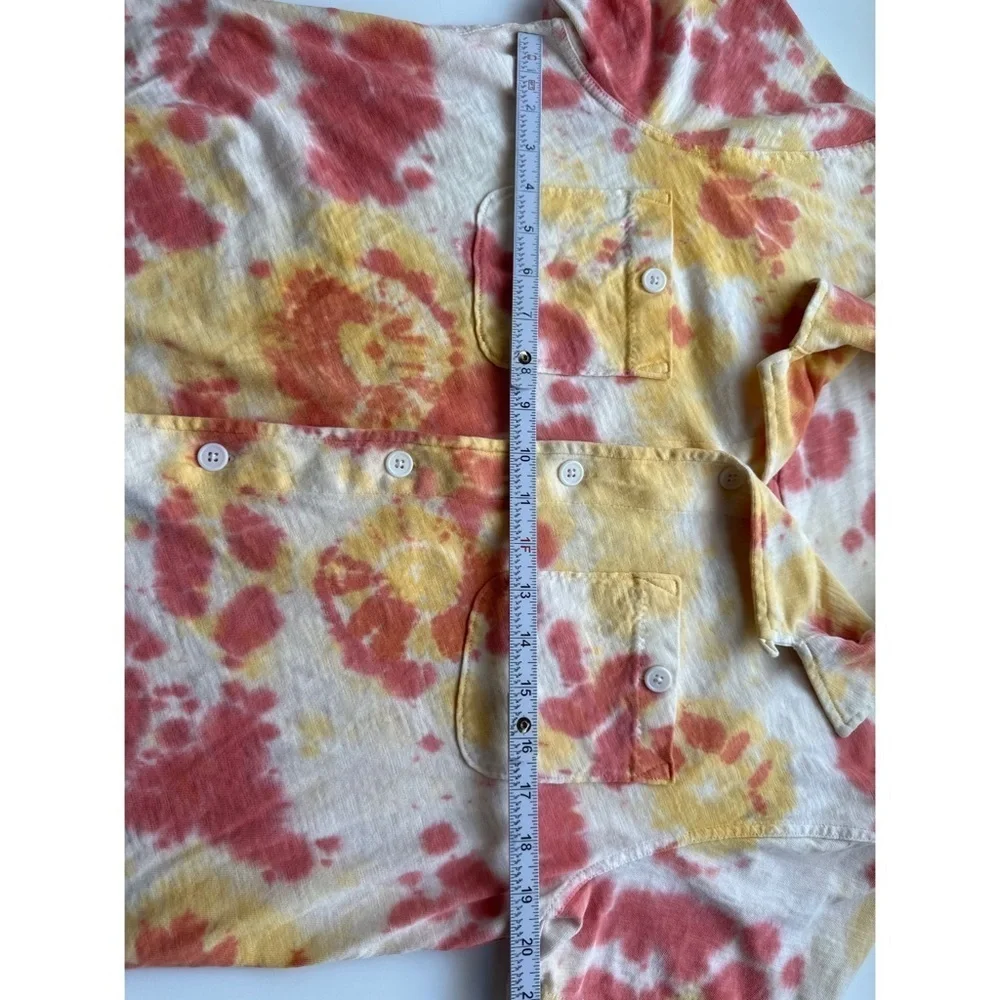 J. Crew Mens Tie Dye Good Loops Collared Short Sleeve T-Shirt